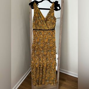 Lulus Floral Print Pleated Maxi Dress